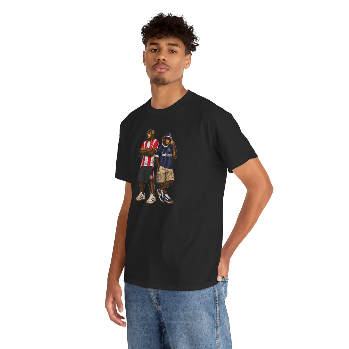 Brentford Indeed Era Duo t-shirt in black styled for matchday - On The Terrace casual wear