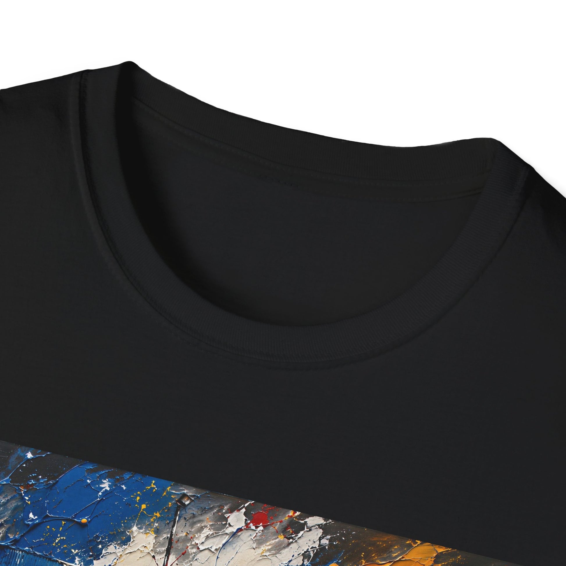 Black t-shirt with hand-painted artwork of Hillsborough stadium turnstiles, Sheffield Wednesday football ground illustration