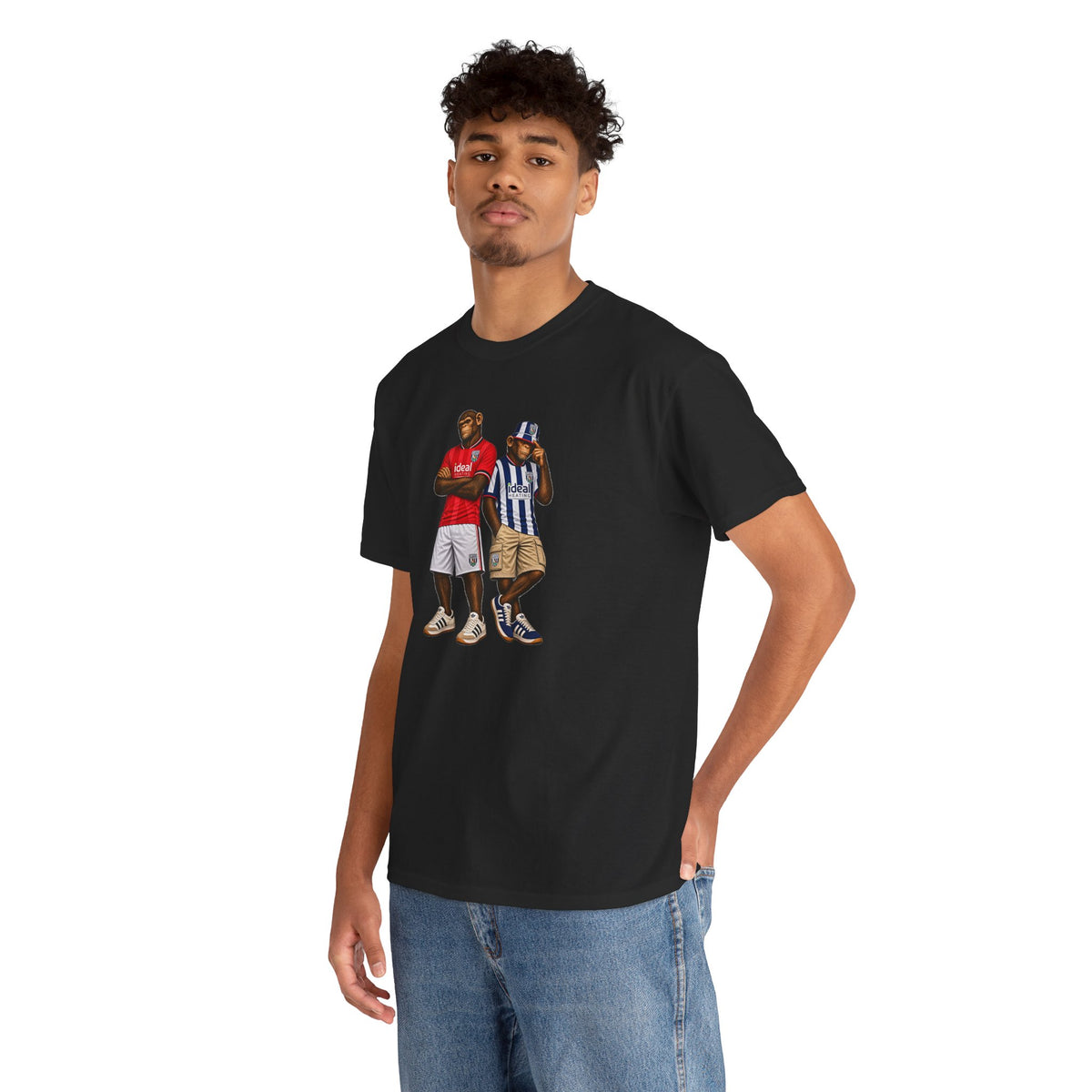 West Bromwich Albion Ideal Heating Era Duo terrace t-shirt in black, heavy cotton fabric detail - On The Terrace casual wear