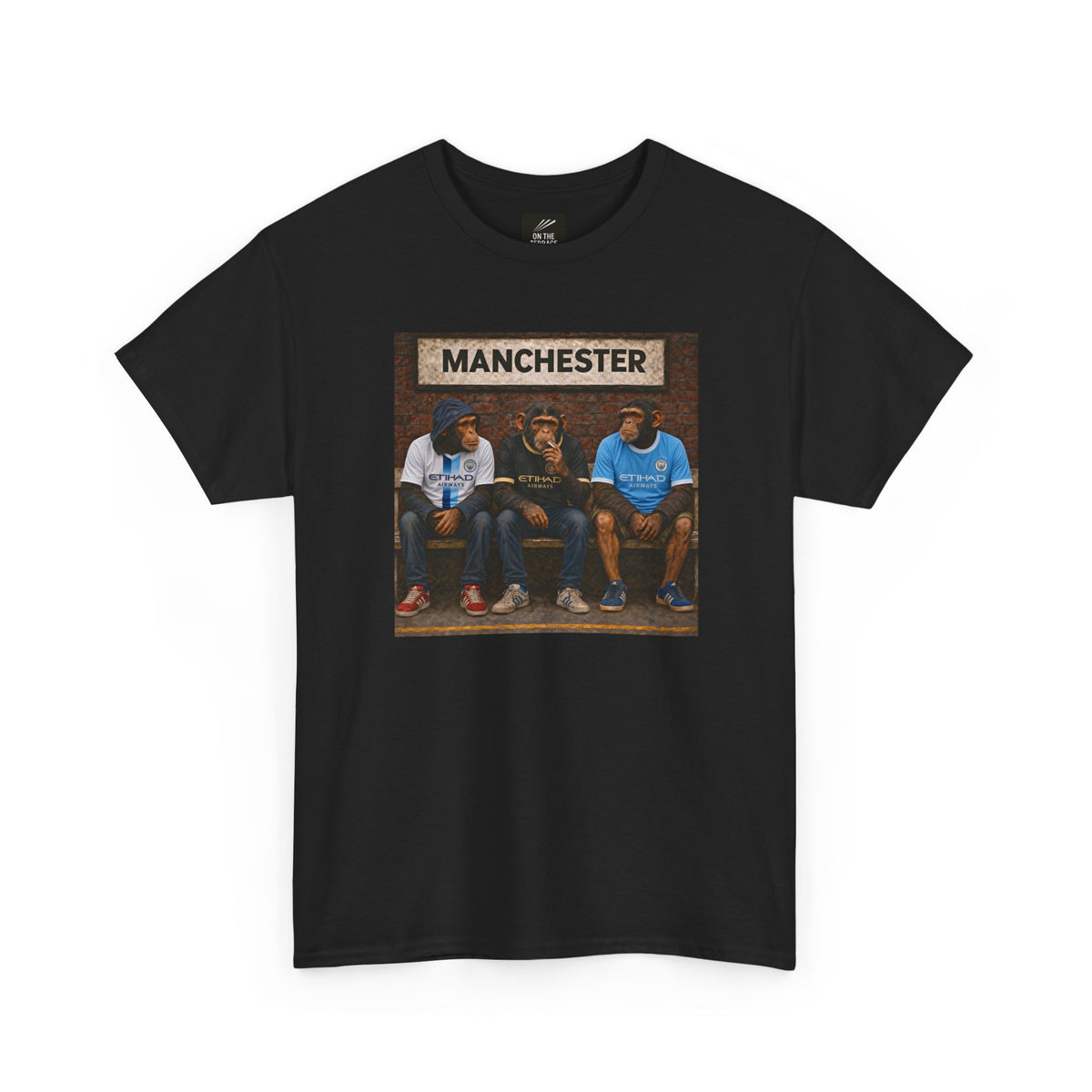 Manchester City Station Bench Trio terrace t-shirt in black - On The Terrace casual wear