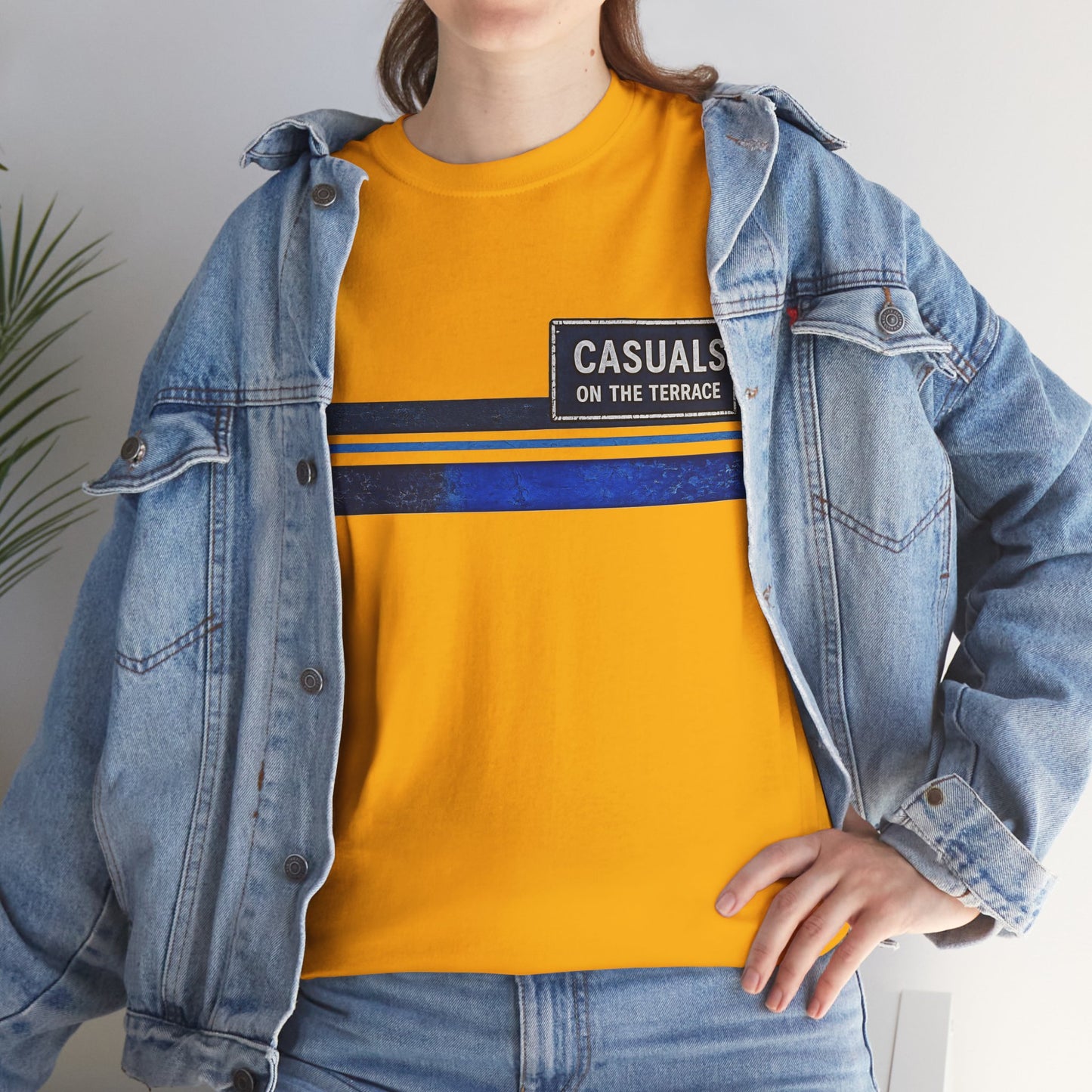Casuals On The Terrace Heavy Cotton T-Shirt – Mustard Yellow