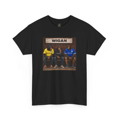 Wigan Athletic Station Bench Trio terrace t-shirt in black - On The Terrace casual wear