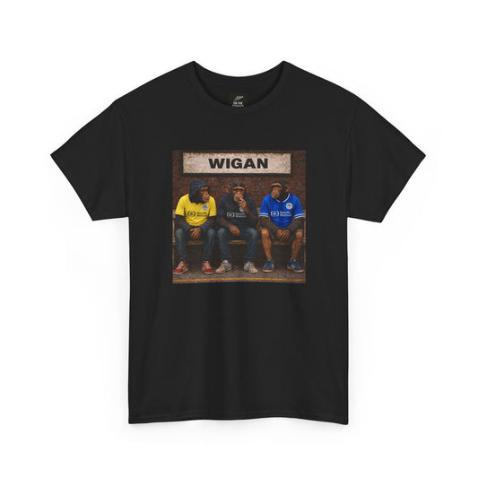 Wigan Athletic Station Bench Trio terrace t-shirt in black - On The Terrace casual wear