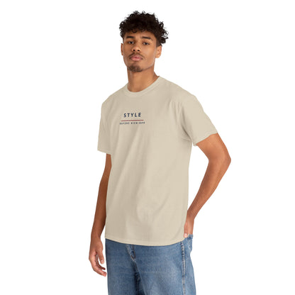 Man in jeans wearing the sand Style Before Kick-Off T-shirt