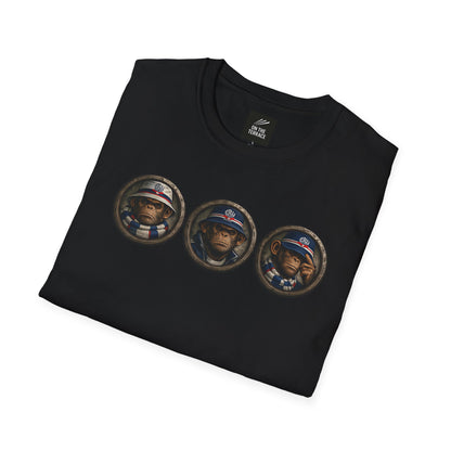On The Terrace Northern Monkeys black graphic t-shirt featuring retro Bolton Wanderers inspired terrace casuals artwork.