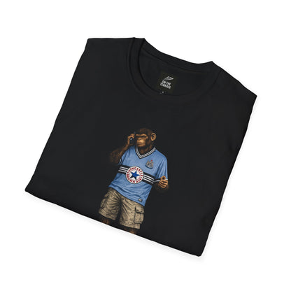 a black Newcastle Northern Monkeys t-shirt with a graphic design of a bear in a Newcastle shirt and shorts