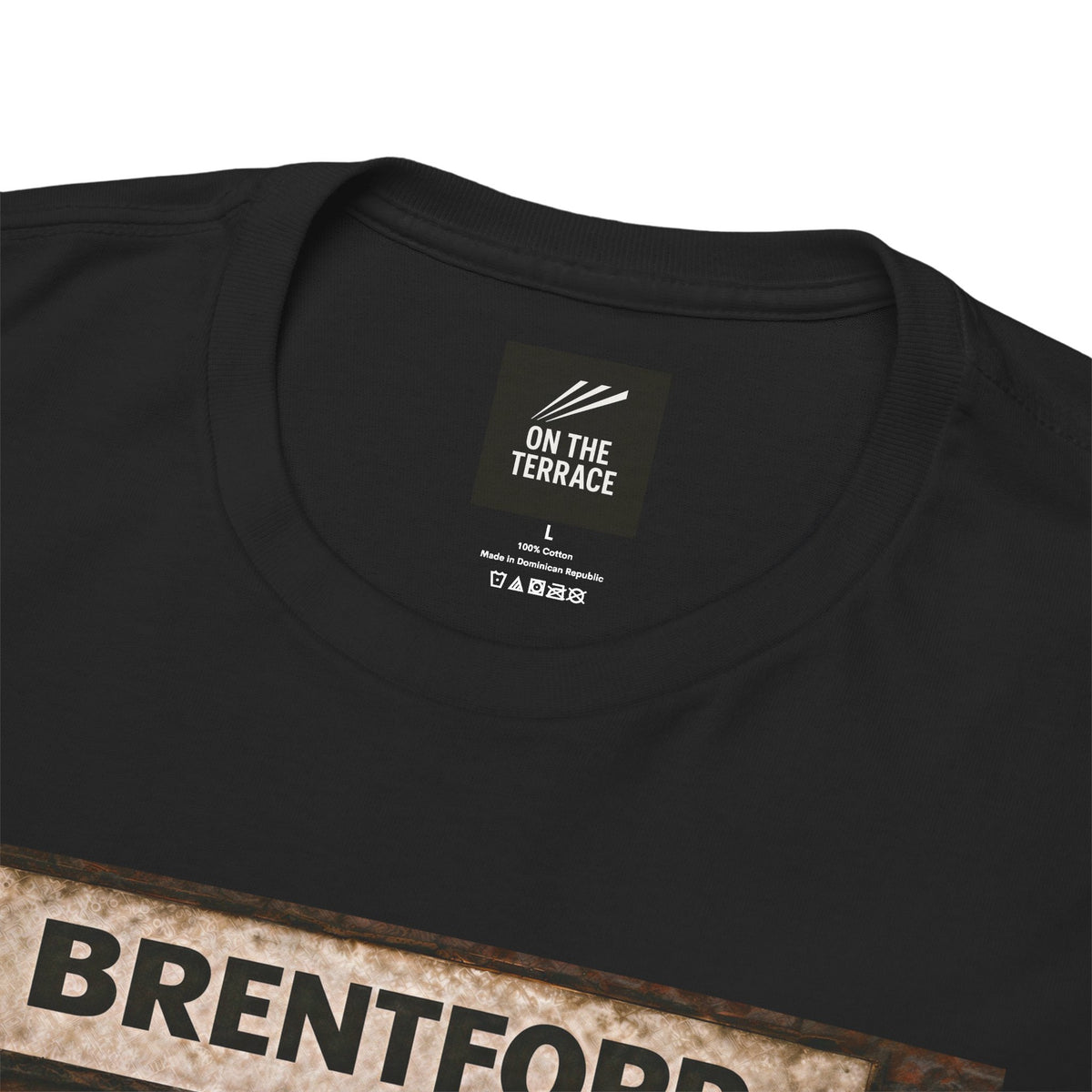 Brentford Station Bench Trio terrace t-shirt in black, back view - On The Terrace casual wear