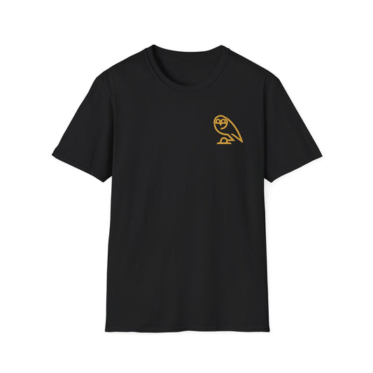 Black SWFC Retro Owl T-shirt with minimalist owl graphic