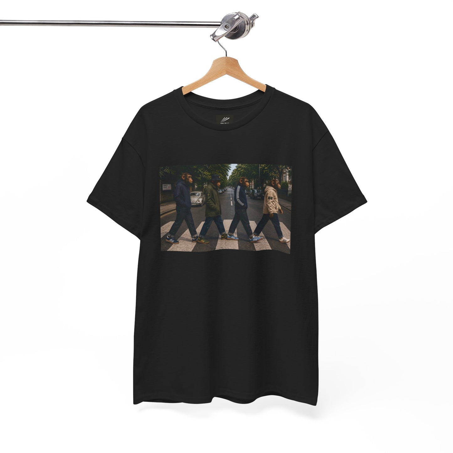 Black Abbey Road Casuals T-shirt showing music and terrace culture artwork