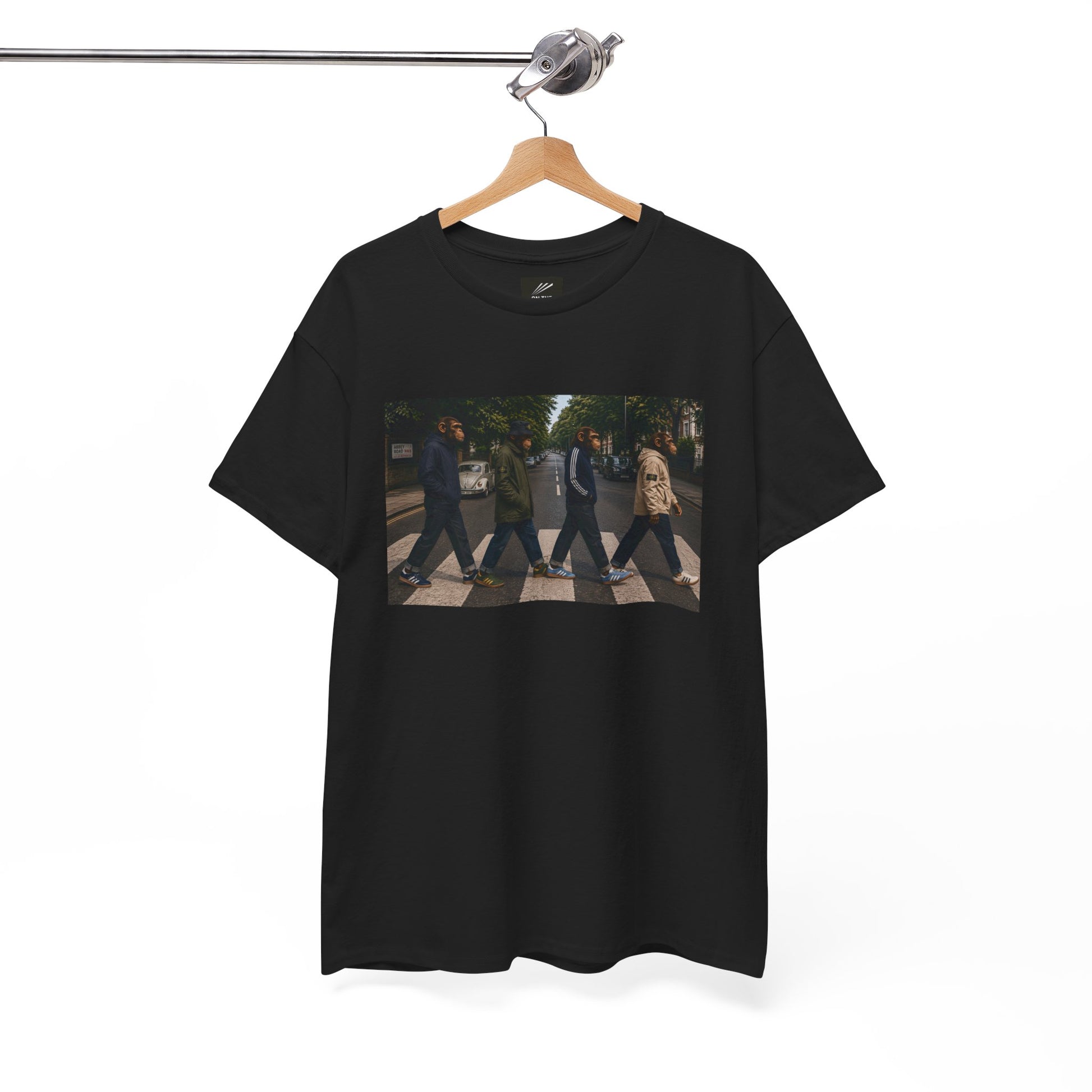 Black Abbey Road Casuals T-shirt showing music and terrace culture artwork