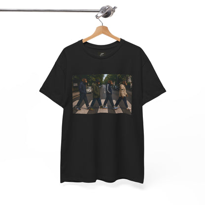 Black Abbey Road Casuals T-shirt showing music and terrace culture artwork