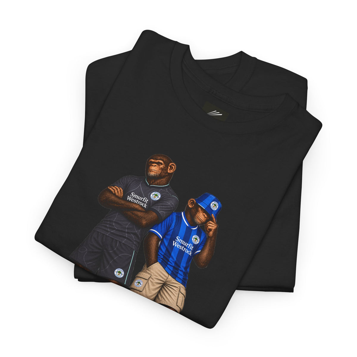 Wigan Athletic Smurfit Westrock Era Duo terrace t-shirt in black - On The Terrace casual wear