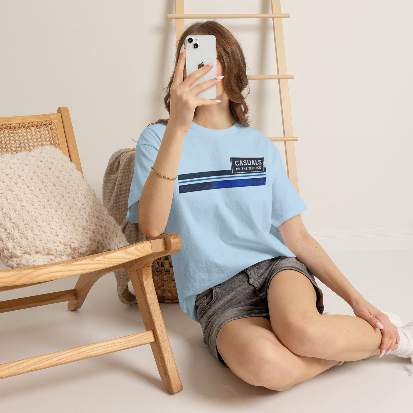 Casuals On The Terrace Heavy Cotton T-Shirt – Light Blue