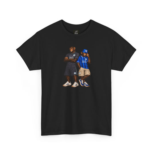 Wigan Athletic Smurfit Westrock Era Duo terrace t-shirt in black - On The Terrace casual wear