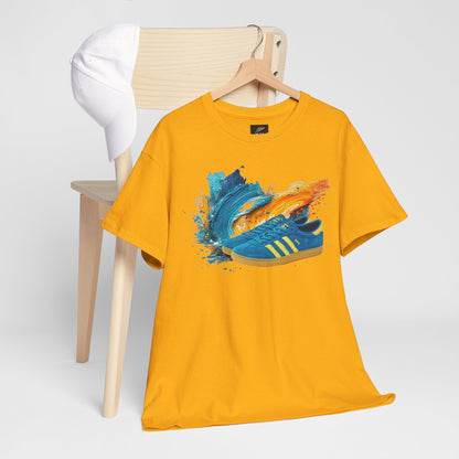 Retro Trainer Artwork Heavy Cotton T-Shirt – Yellow