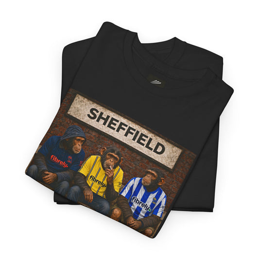 Sheffield Wednesday Station Bench Trio terrace t-shirt in black, chest print detail - On The Terrace casual wear