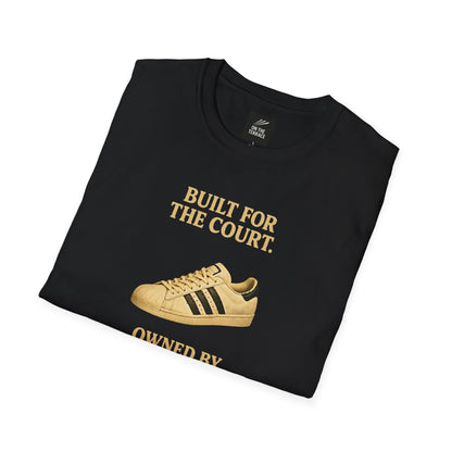 Black Built For The Court Owned By The Street retro sneaker graphic t-shirt