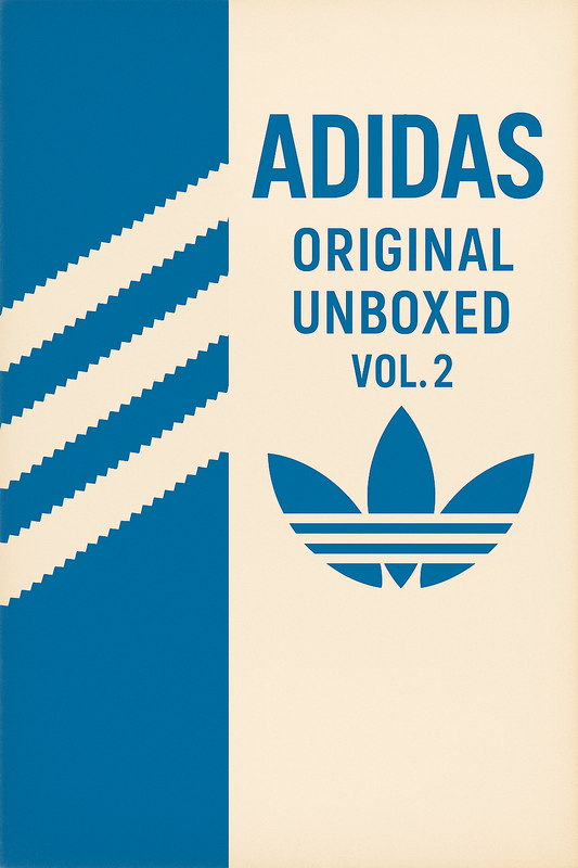 Adidas Original Unboxed Vol. 2 book cover with blue and beige design