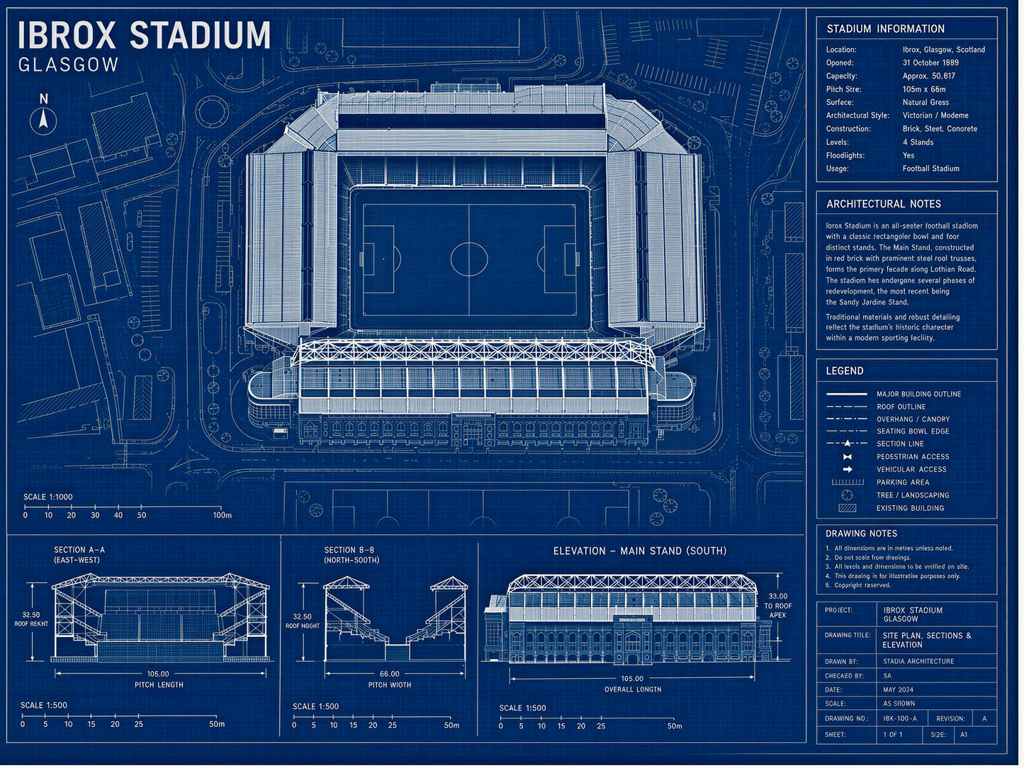 ibrox blueprint poster