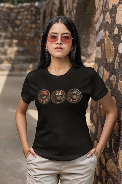On The Terrace Northern Monkeys black graphic t-shirt featuring retro Arsenal images