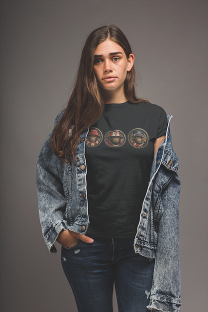 On The Terrace Northern Monkeys black graphic t-shirt featuring retro Arsenal images