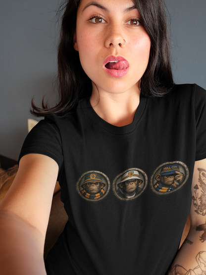 On The Terrace Northern Monkeys black graphic t-shirt featuring retro Hull City black and amber inspired terrace casuals artwork.