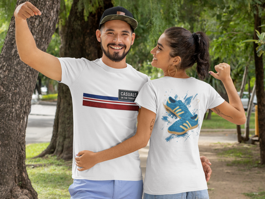 Casuals On The Terrace T-Shirt | Retro Football Casual Style Trainer Print Tee