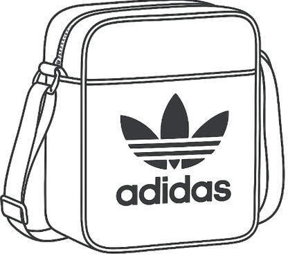 Adidas bag line drawing coloring page illustration outline.