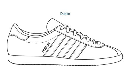 Adidas sneaker line drawing coloring page illustration outline.