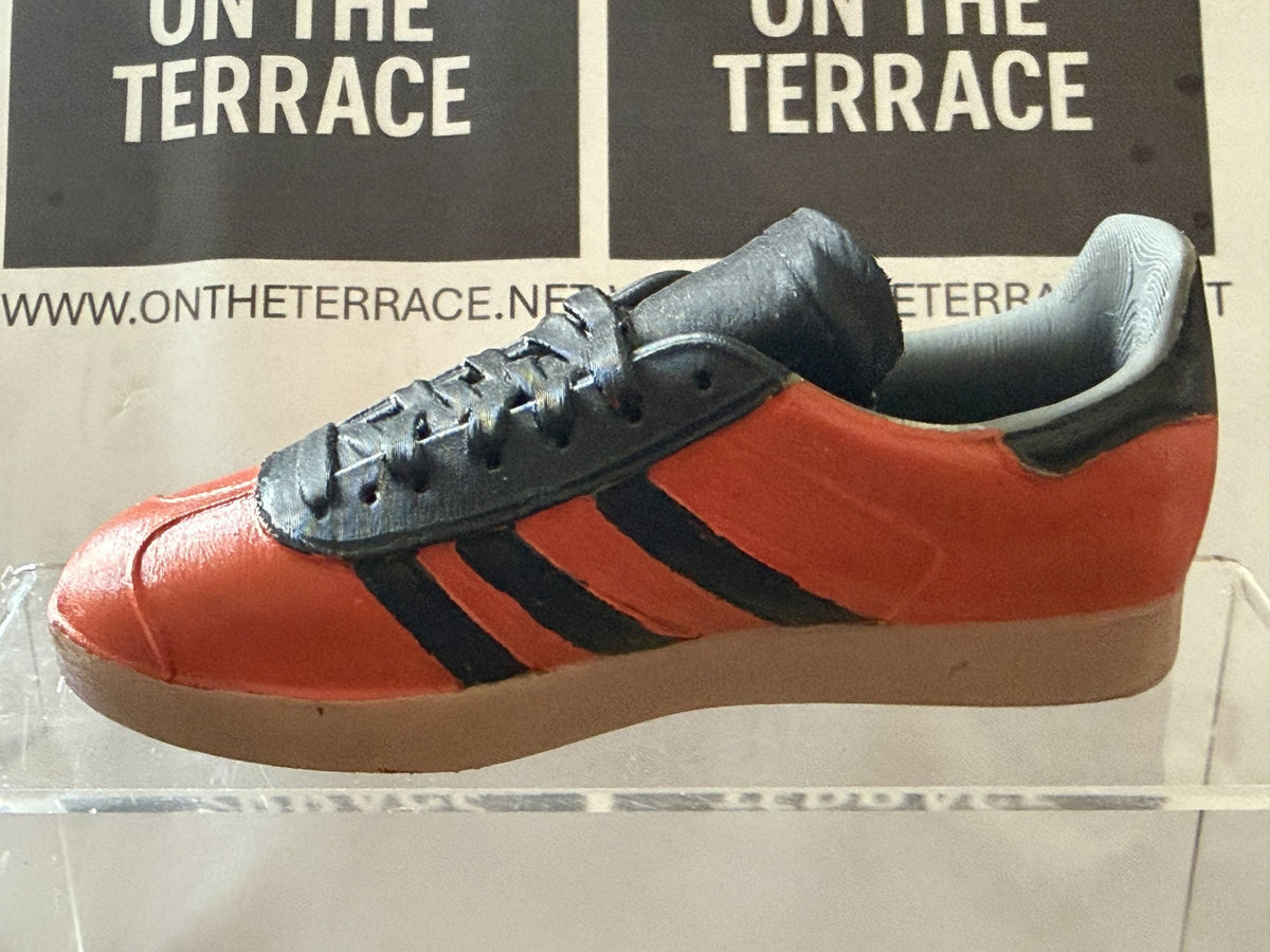 Red and black adidas Gazelle inspired 120 mm 3D model, opposite side