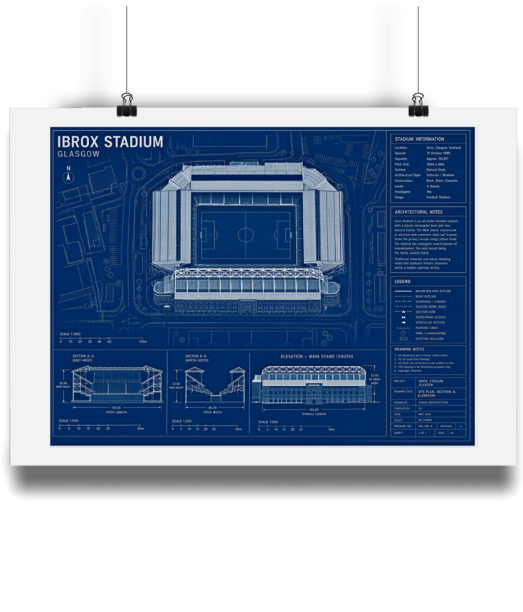 ibrox blueprint poster