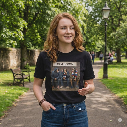 Glasgow Rangers Station T-Shirt — Retro Football Fans Bench Design