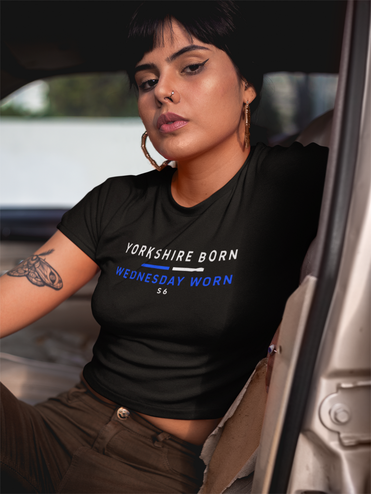 Sheffield Wednesday Yorkshire Born Wednesday Worn terrace t-shirt in black - On The Terrace casual wear